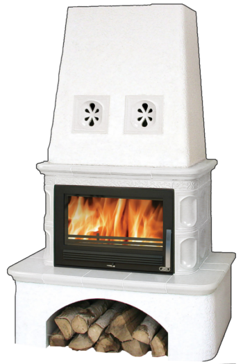 Кафельная печь-камин ABX Laponie цвет перламутр