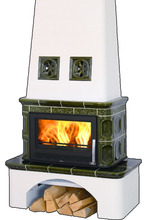 abx_laponie_zelenaya Кафельная печь-камин ABX Laponie цвет зеленый