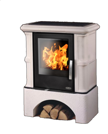 abx_bavaria_beliy_tsokol_ahorn Кафельная печь-камин ABX Bavaria с белым цоколем цвет ахорн