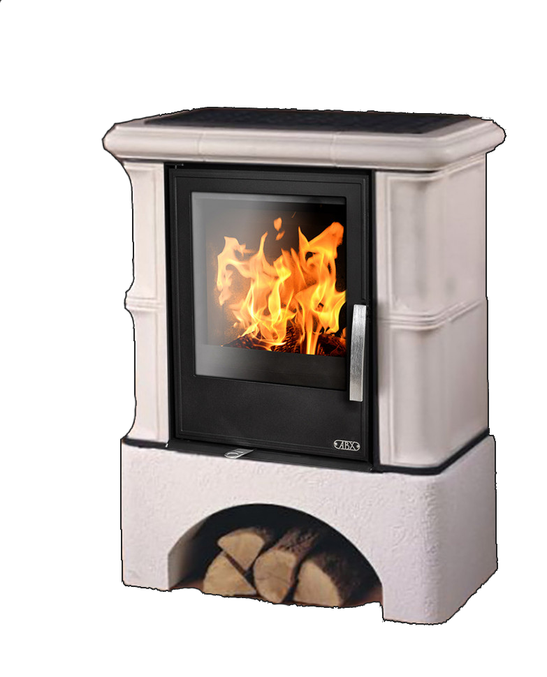abx_bavaria_beliy_tsokol_ahorn Кафельная печь-камин ABX Bavaria с белым цоколем цвет ахорн