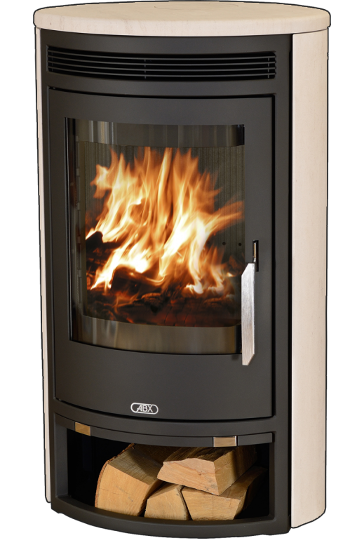 abx_arktis_4_mokka_krem Кафельная печь-камин ABX Arktis 4 цвет черная сталь и мокка крем