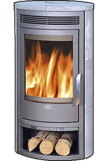 Кафельная печь-камин ABX Arktis 4 цвет серая сталь и талькохлорит