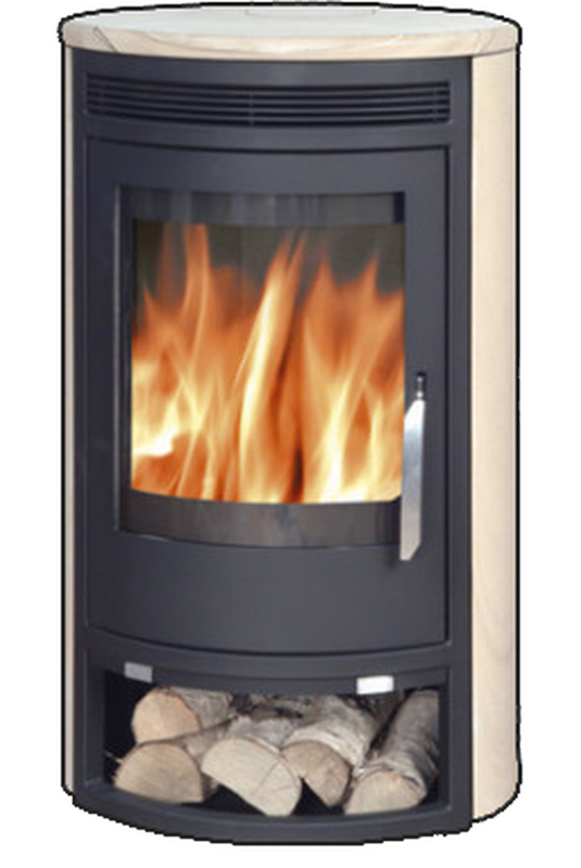 abx_arktis_8_brazilskii_peschanik Кафельная печь-камин ABX Arktis 8 цвет черная сталь и бразильский песчаник