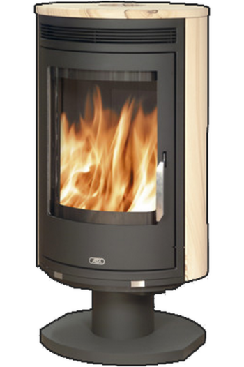 Кафельная печь-камин ABX Arktis 8 поворотный цвет черная сталь и бразильский песчаник