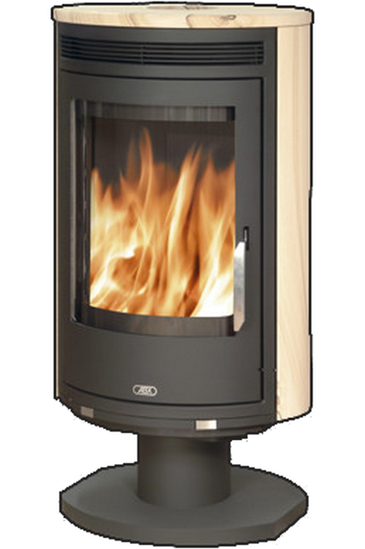 Кафельная печь-камин ABX Arktis 8 поворотный цвет черная сталь и бразильский песчаник