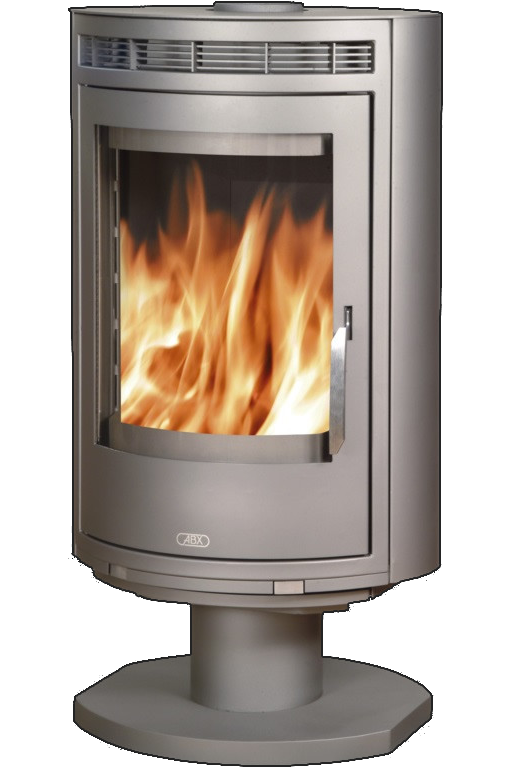 Кафельная печь-камин ABX Arktis 8 поворотный цвет серая сталь