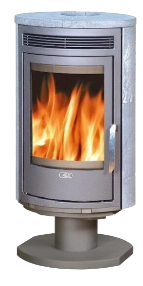 Кафельная печь-камин ABX Arktis 8 поворотный цвет серая сталь и талькохлорит
