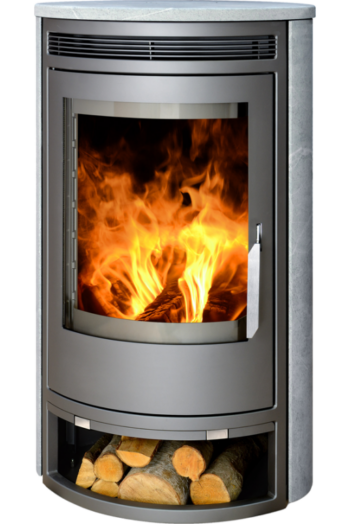 Кафельная печь-камин ABX Arktis 8 цвет серая сталь и талькохлорит