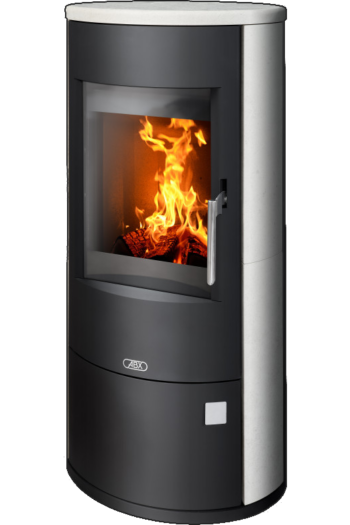 Кафельная печь-камин ABX Aspen 5 цвет черная сталь и мокка крем