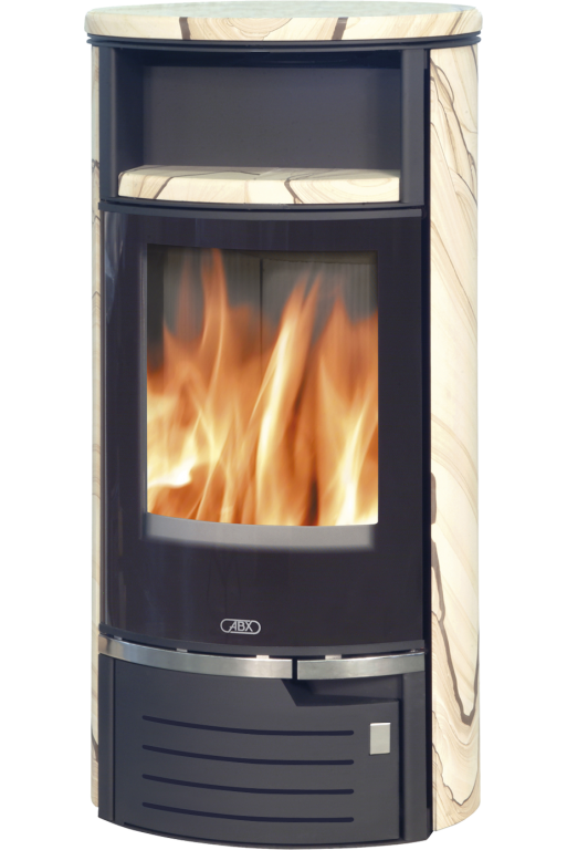 abx_atlantik_5_brazilskii_peschanik Кафельная печь-камин ABX Atlantik 5 цвет черная сталь и бразильский песчаник