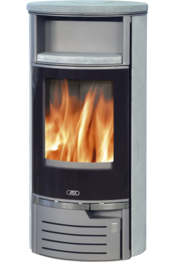 Кафельная печь-камин ABX Atlantik 5 цвет серая сталь и талькохлорит