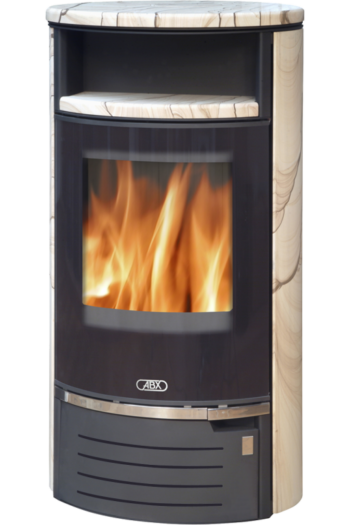 abx_atlantik_7_brazilskii_peschanik Кафельная печь-камин ABX Atlantik 7 цвет черная сталь и бразильский песчаник