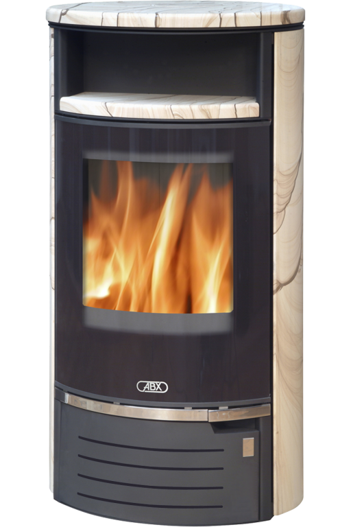 abx_atlantik_7_brazilskii_peschanik Кафельная печь-камин ABX Atlantik 7 цвет черная сталь и бразильский песчаник