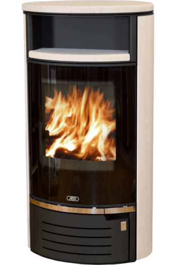 Кафельная печь-камин ABX Atlantik 7 цвет черная сталь и мокка крем