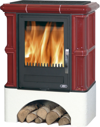 abx_bavaria_beliy_tsokol_bordo Кафельная печь-камин ABX Bavaria с белым цоколем цвет бордо