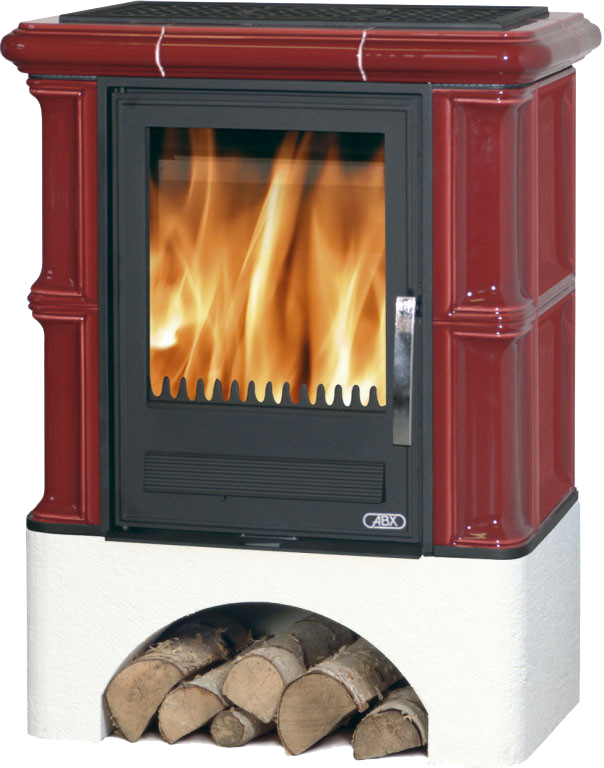 abx_bavaria_beliy_tsokol_bordo Кафельная печь-камин ABX Bavaria с белым цоколем цвет бордо