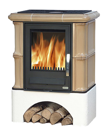 abx_bavaria_beliy_tsokol_tabak Кафельная печь-камин ABX Bavaria с белым цоколем цвет табак