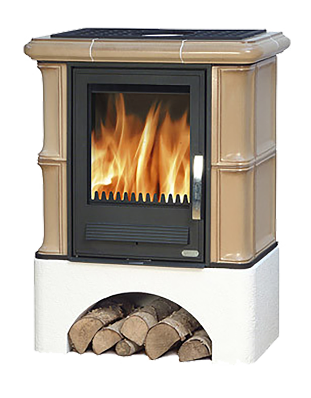 abx_bavaria_beliy_tsokol_tabak Кафельная печь-камин ABX Bavaria с белым цоколем цвет табак