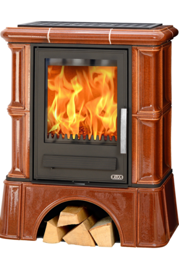 abx_bavaria_kafelnyi_tsokol_kashtan Кафельная печь-камин ABX Bavaria с кафельным цоколем цвет каштан