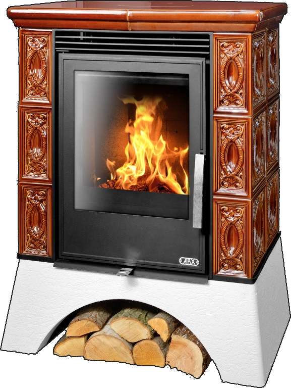 abx_helvetia_belyi_tsokol_korichnevaya Кафельная печь-камин ABX Helvetia с белым цоколем цвет коричневый