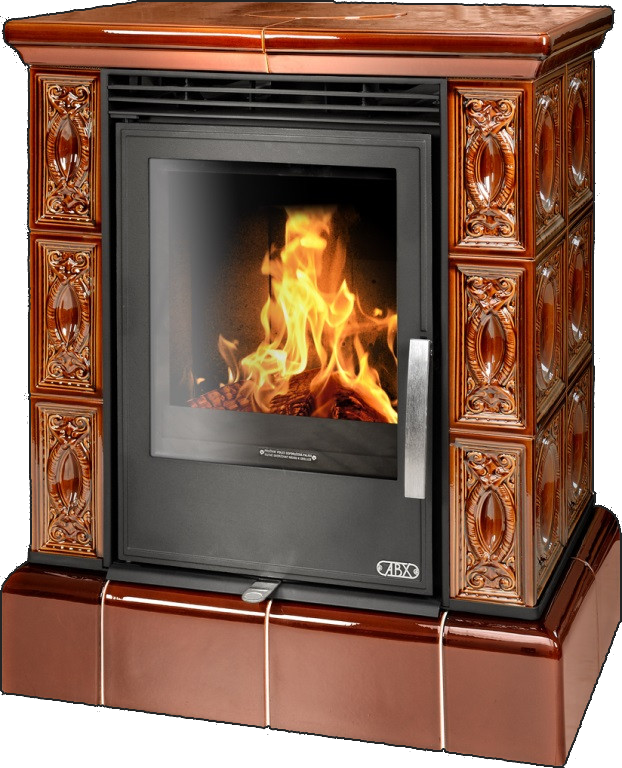 abx_helvetia_kafelnyi_tsokol_korichnevaya Кафельная печь-камин ABX Helvetia с кафельным цоколем цвет коричневый
