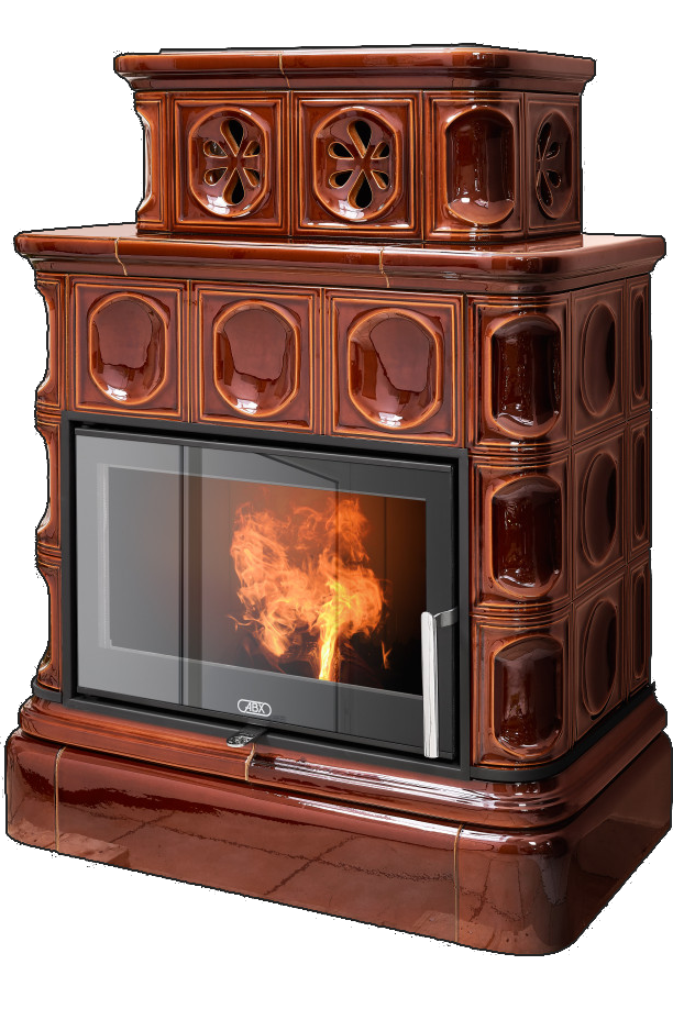 abx_karelie_exclusive_kafelnyi_tsokol_korichnevaya Кафельная печь-камин ABX Karelie Exclusive с кафельным цоколем цвет коричневый
