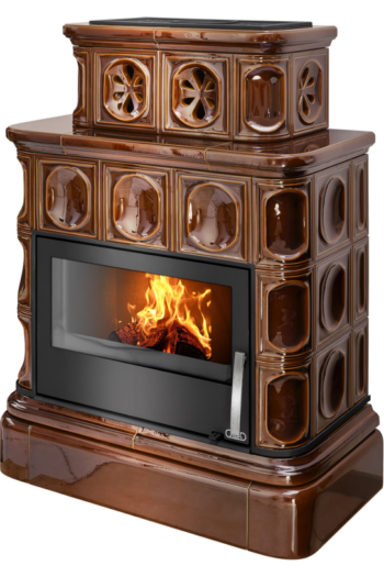 abx_karelie_kafelnyi_tsokol_korichnevaya Кафельная печь-камин ABX Karelie с кафельным цоколем цвет коричневый
