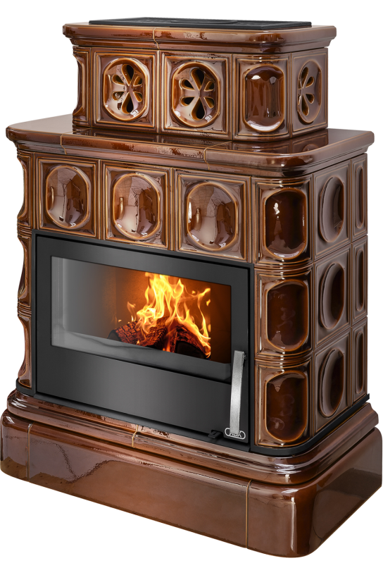 abx_karelie_kafelnyi_tsokol_korichnevaya Кафельная печь-камин ABX Karelie с кафельным цоколем цвет коричневый