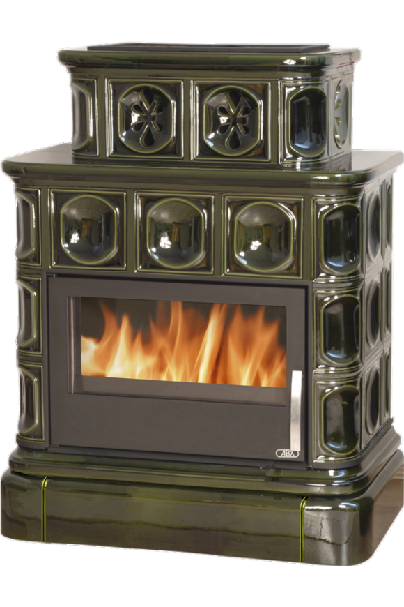 abx_karelie_kafelnyi_tsokol_zelenaya Кафельная печь-камин ABX Karelie с кафельным цоколем цвет зеленый