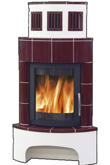 Кафельная печь-камин ABX Normandie цвет бордо