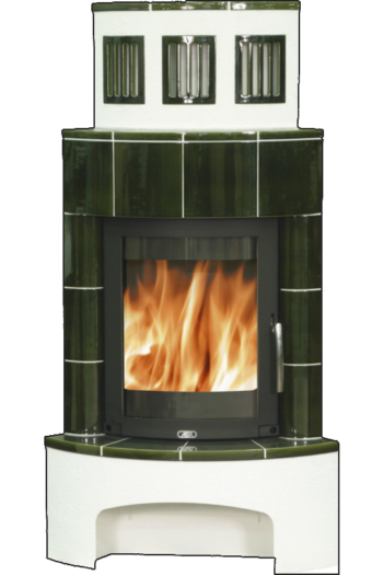 Кафельная печь-камин ABX Normandie цвет зеленый