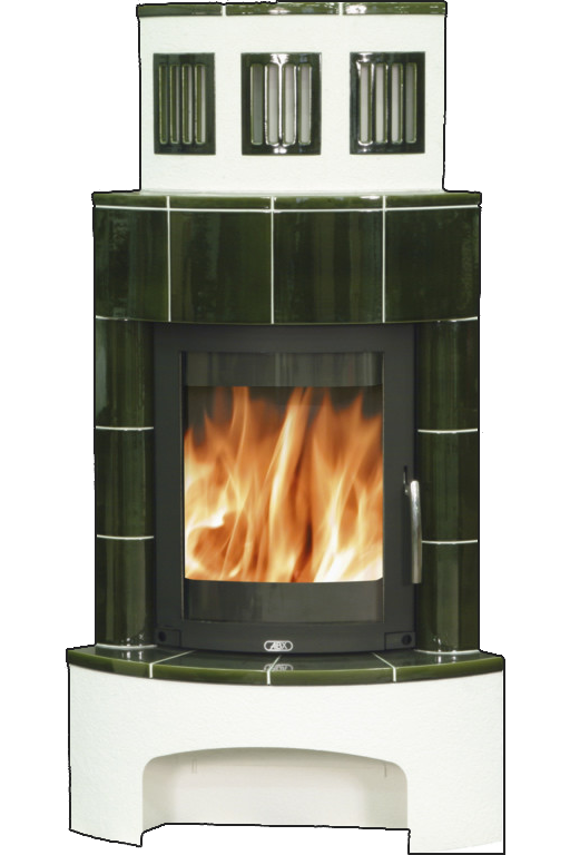 Кафельная печь-камин ABX Normandie цвет зеленый