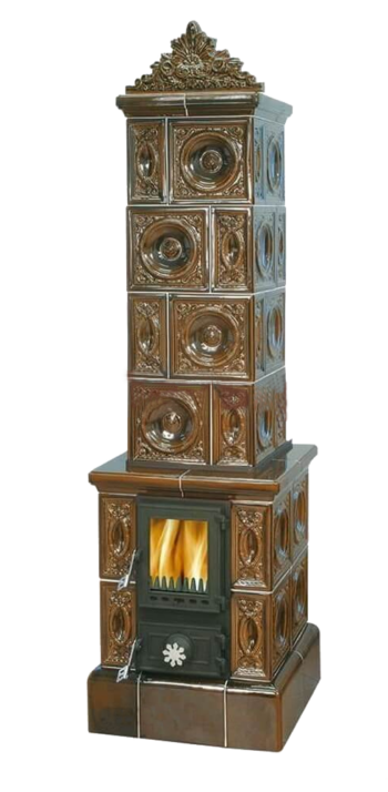 Кафельная печь-камин Valdek цвет коричневый