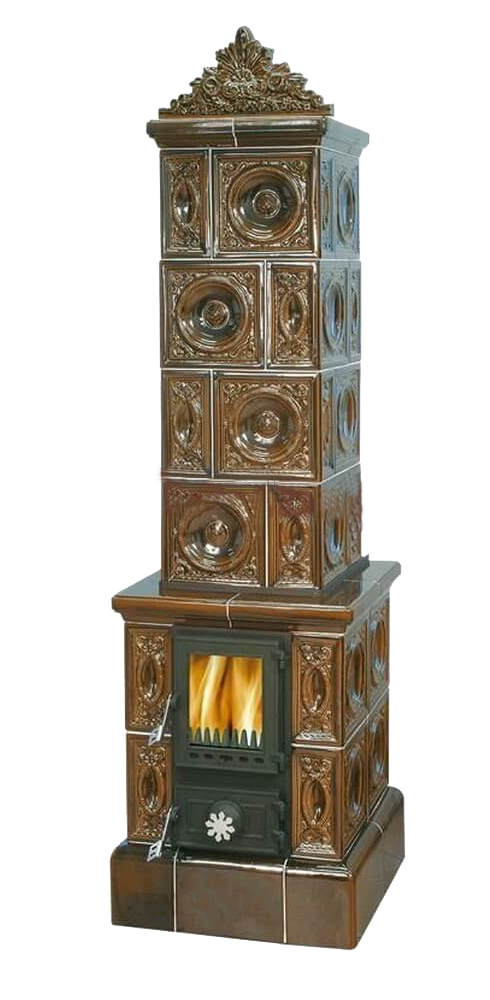 Кафельная печь-камин Valdek цвет коричневый