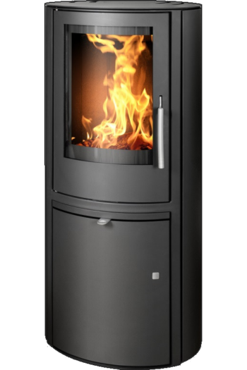 Кафельная печь-камин ABX Reno panorama цвет черная сталь