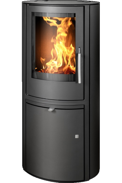 Кафельная печь-камин ABX Reno panorama цвет черная сталь