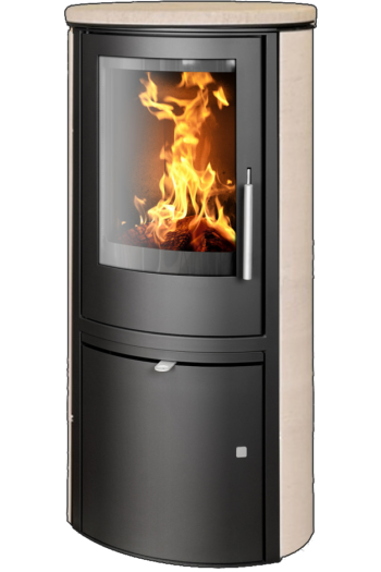 Кафельная печь-камин ABX Reno panorama цвет мокка крем