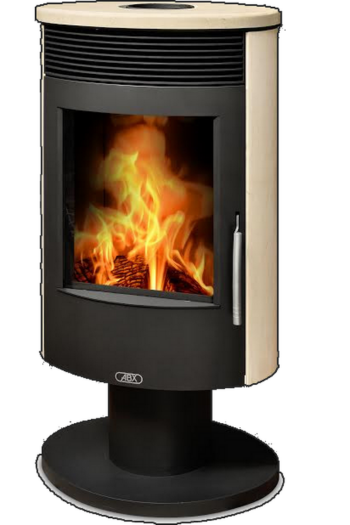 Кафельная печь-камин ABX Tartu 5 поворотный цвет мокка крем