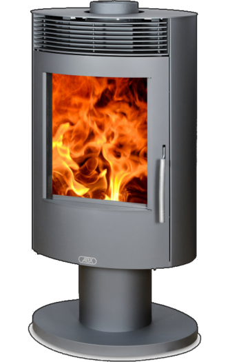 Кафельная печь-камин ABX Tartu 5 поворотный цвет серая сталь