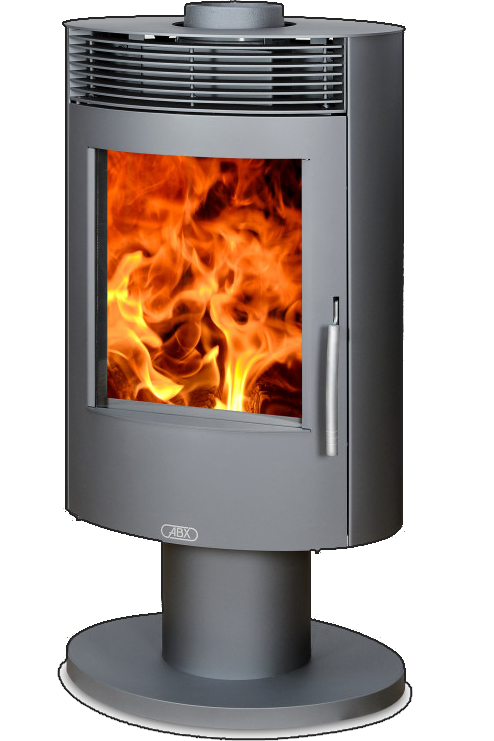abx_tartu_5_povorotnyj_seraya_stal Кафельная печь-камин ABX Tartu 5 поворотный цвет серая сталь